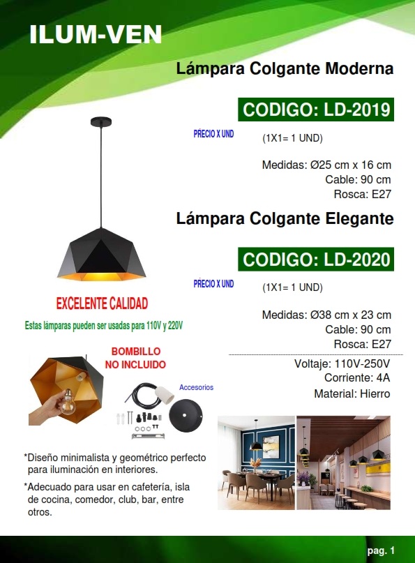 LAMP COLG VINTAGE HEX - E27 4AMP - 38X23CM - HIERRO