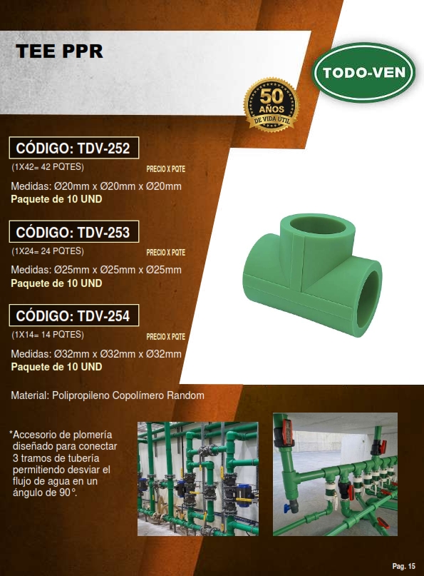 TEE PPR - 20MM - 10UND