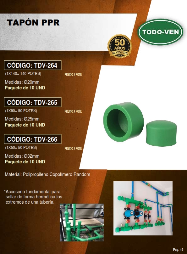 TAPA HEMBRA PPR - 32MM - 10UND