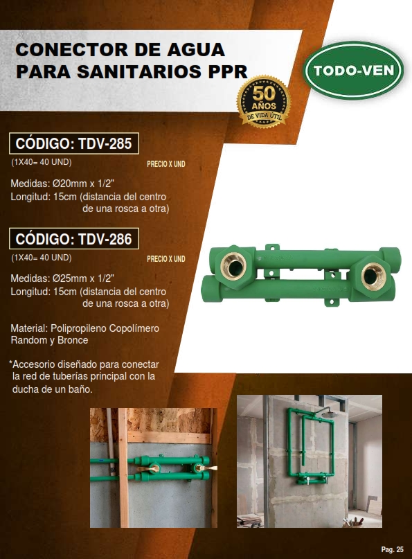 CONECTOR PPR SANITARIOS 15CM - 20MM X 1/2