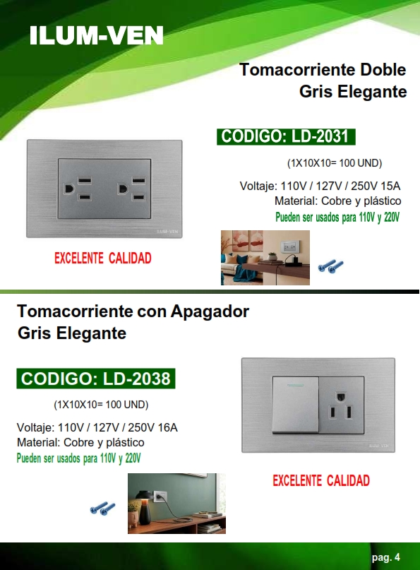 TOMACORRIENTE DOBLE - GRIS ELEGANTE